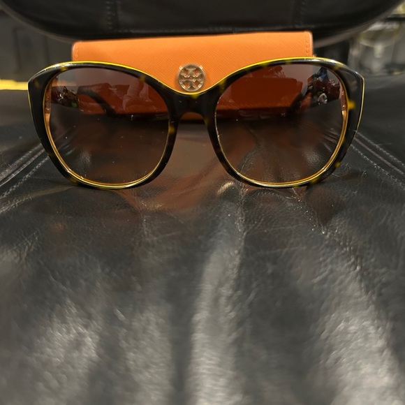 Tory Burch Brown Sunglasses with Gold Accent includes Tory Burch case